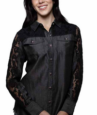 Lace Yokes and Sleeves Blouse