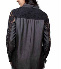 Lace Yokes and Sleeves Blouse
