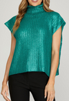 METALLIC FOIL SWEATER TOP