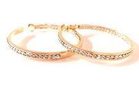 Crystal Inside Out Hoop Earrings (various sizes)
