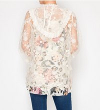 Sheer Floral Embroidered Lace Jacket