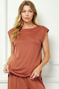 Sleeveless Knit with Soft Shoulder Detail