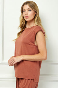 Sleeveless Knit with Soft Shoulder Detail
