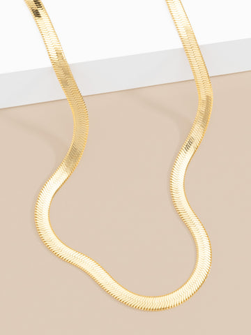 Single Strand Snake Chain Collar Necklace