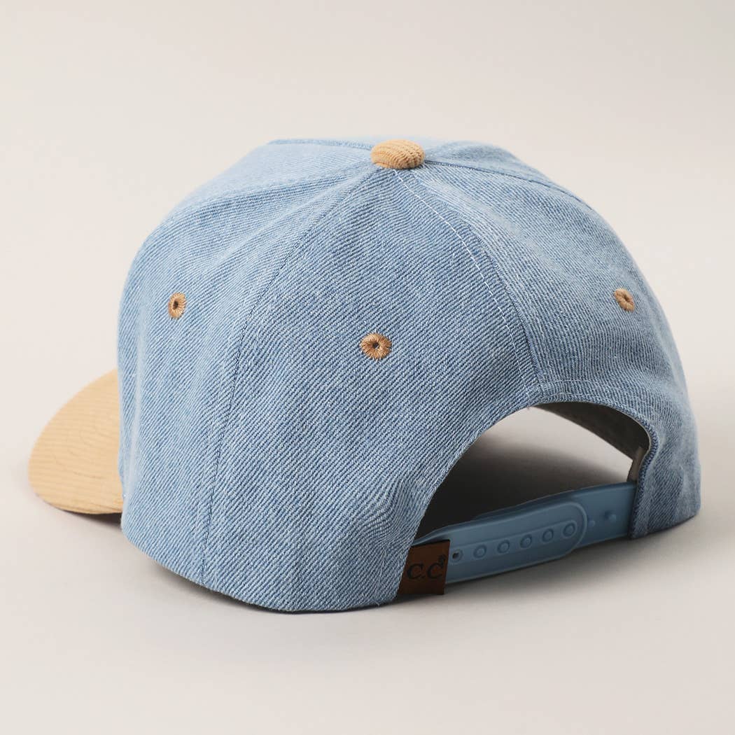 EXPENSIVE DIFFICULT Denim Corduroy Trucker Hat: LBG-LDN-BEIGE / One Size