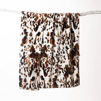 Wrangler Light Tri-Color Cowhide Unlined Plush Throw Blanket