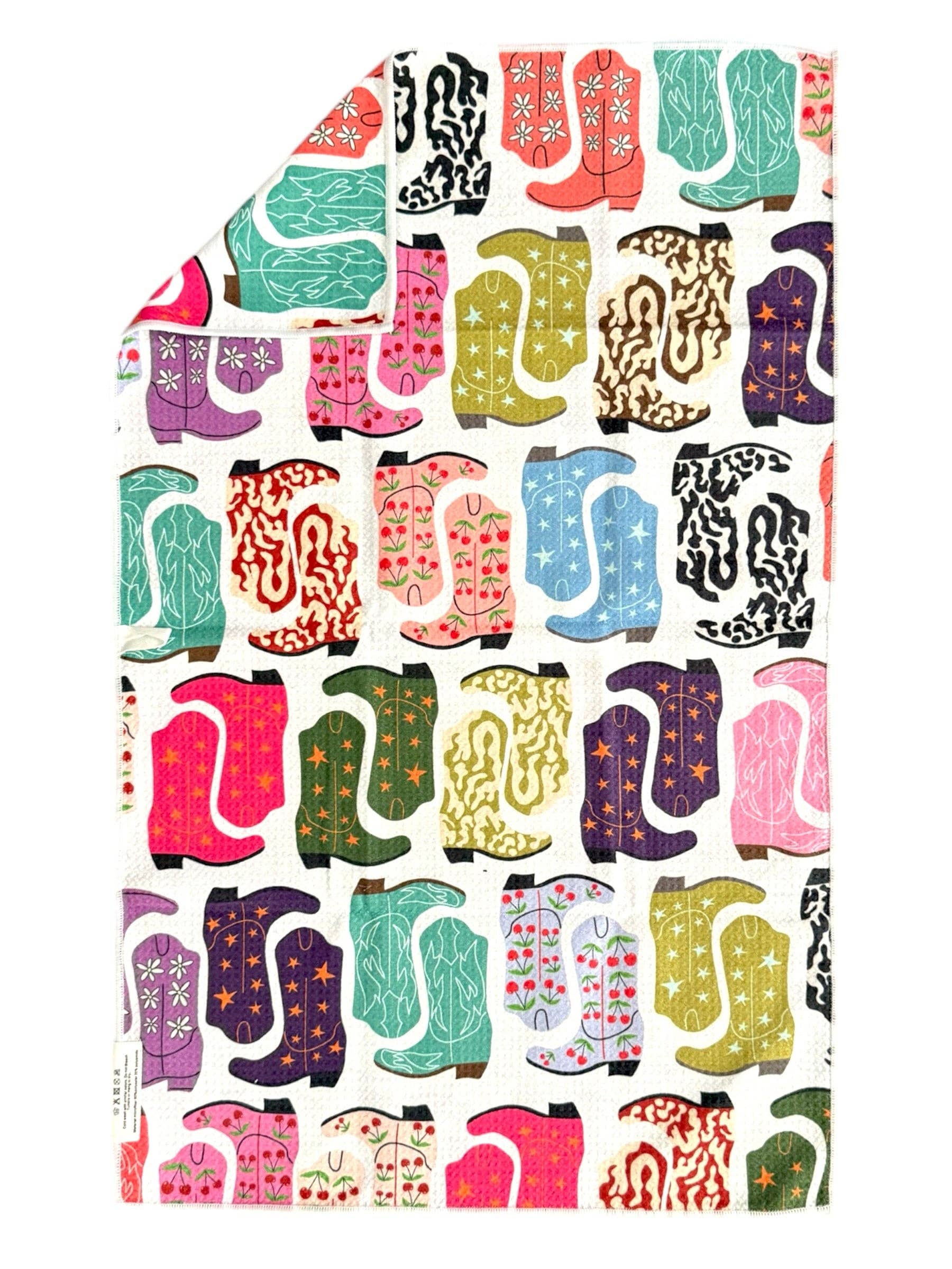 HoeDown: Double-Sided Hand Towel: White / 17x27