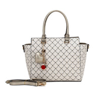 Brangio Italy Luxe Diamond Stitched Tote Bag: Ivory