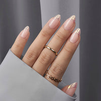 Short Almond Coffee Nails - Brown French Tip Press On Nails: Wild Cheetah