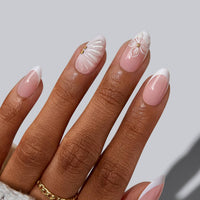 Yellow French Press On Nails - Short Square Nails Wholesale: Meadow Daisy