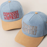 EXPENSIVE DIFFICULT Denim Corduroy Trucker Hat: LBG-LDN-BEIGE / One Size