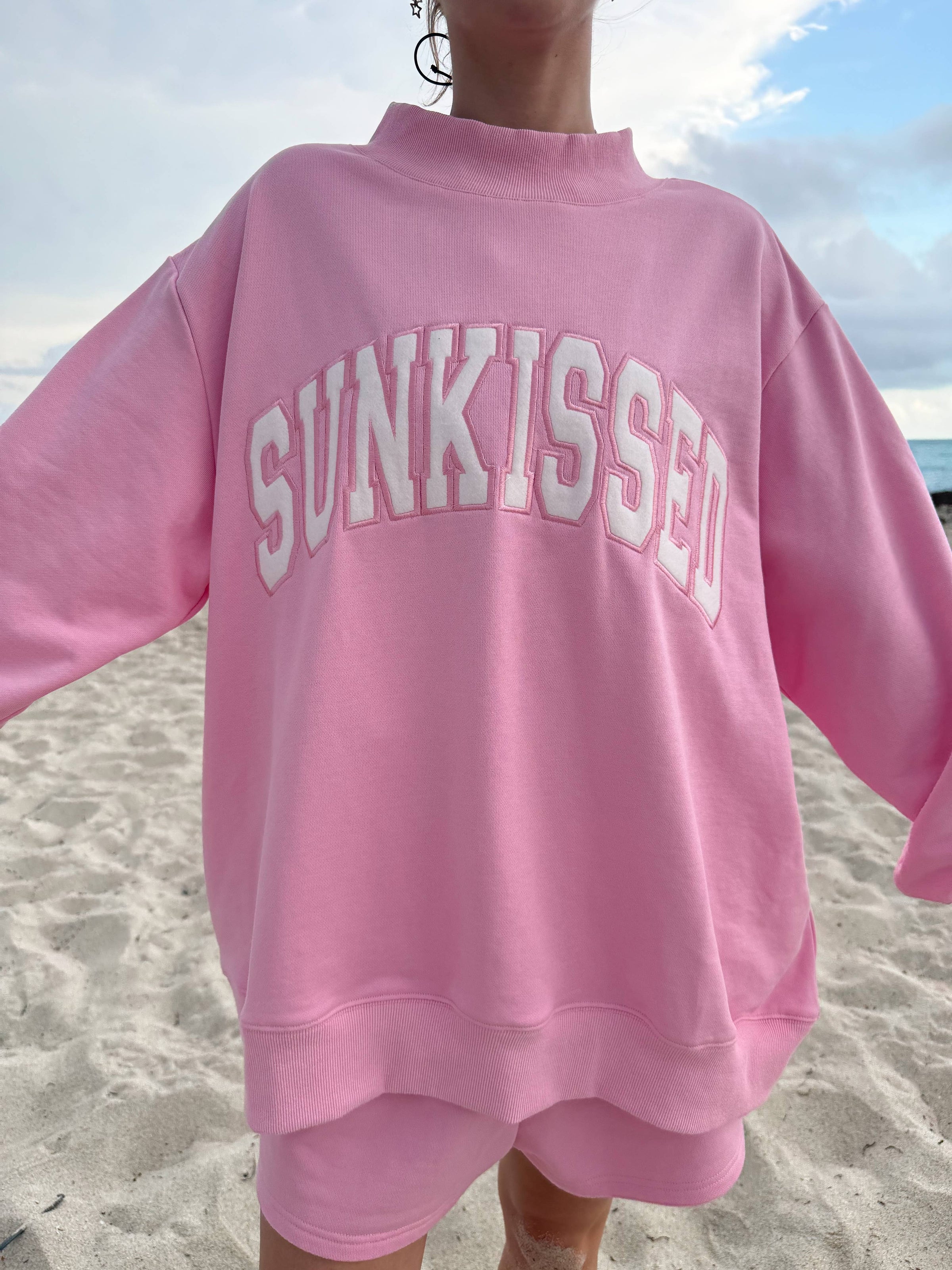 Sunkissed Embroidered Mockneck Sweatshirt