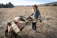 Andean Alpaca Wool Blanket - Cactus Green