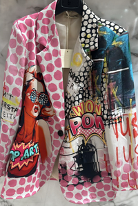 One Size Italian Pop Art Print Blazer