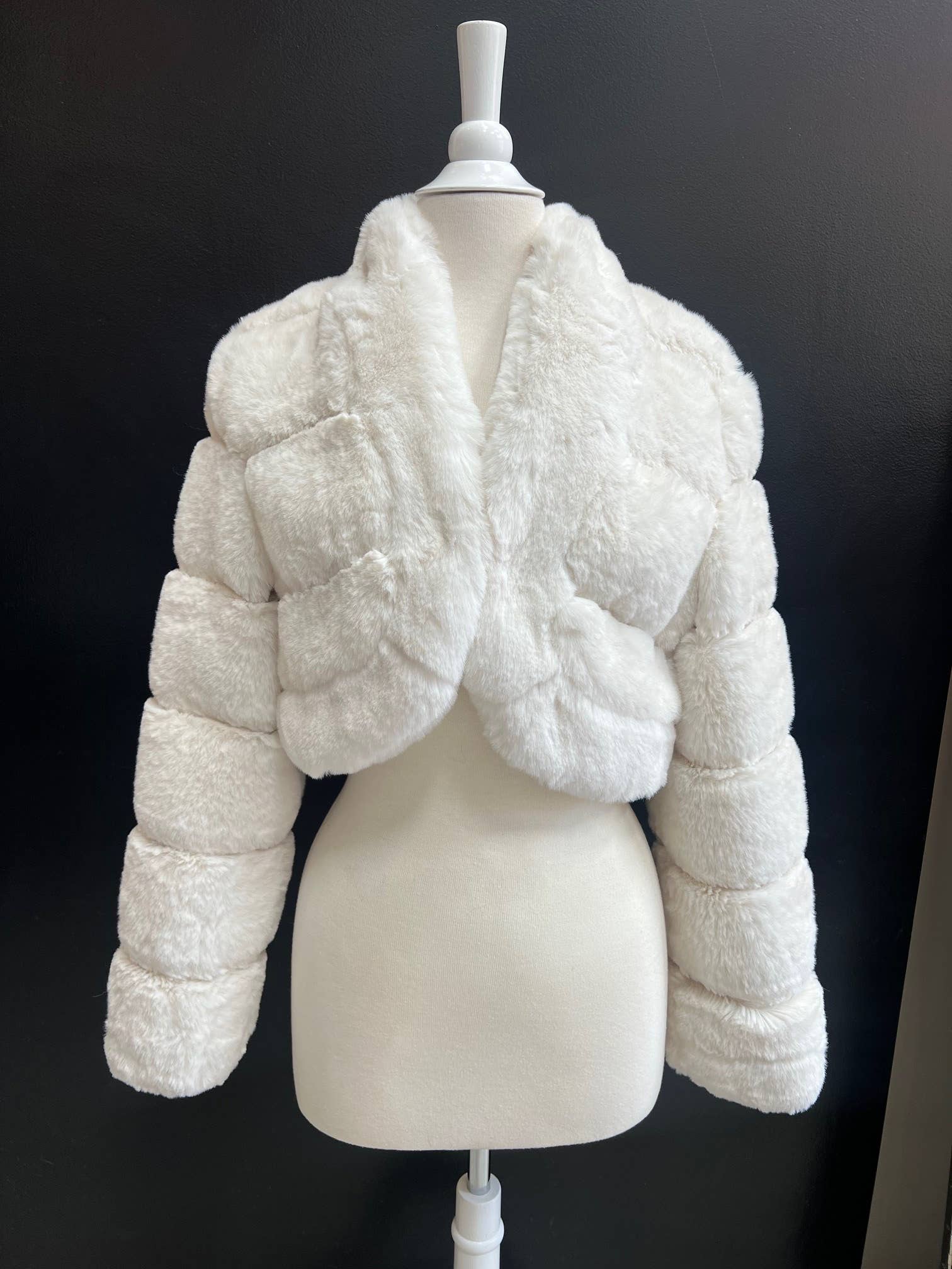 Velvet Noir Cropped Fur Bolero