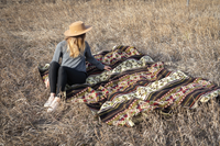 Andean Alpaca Wool Blanket - Cactus Green