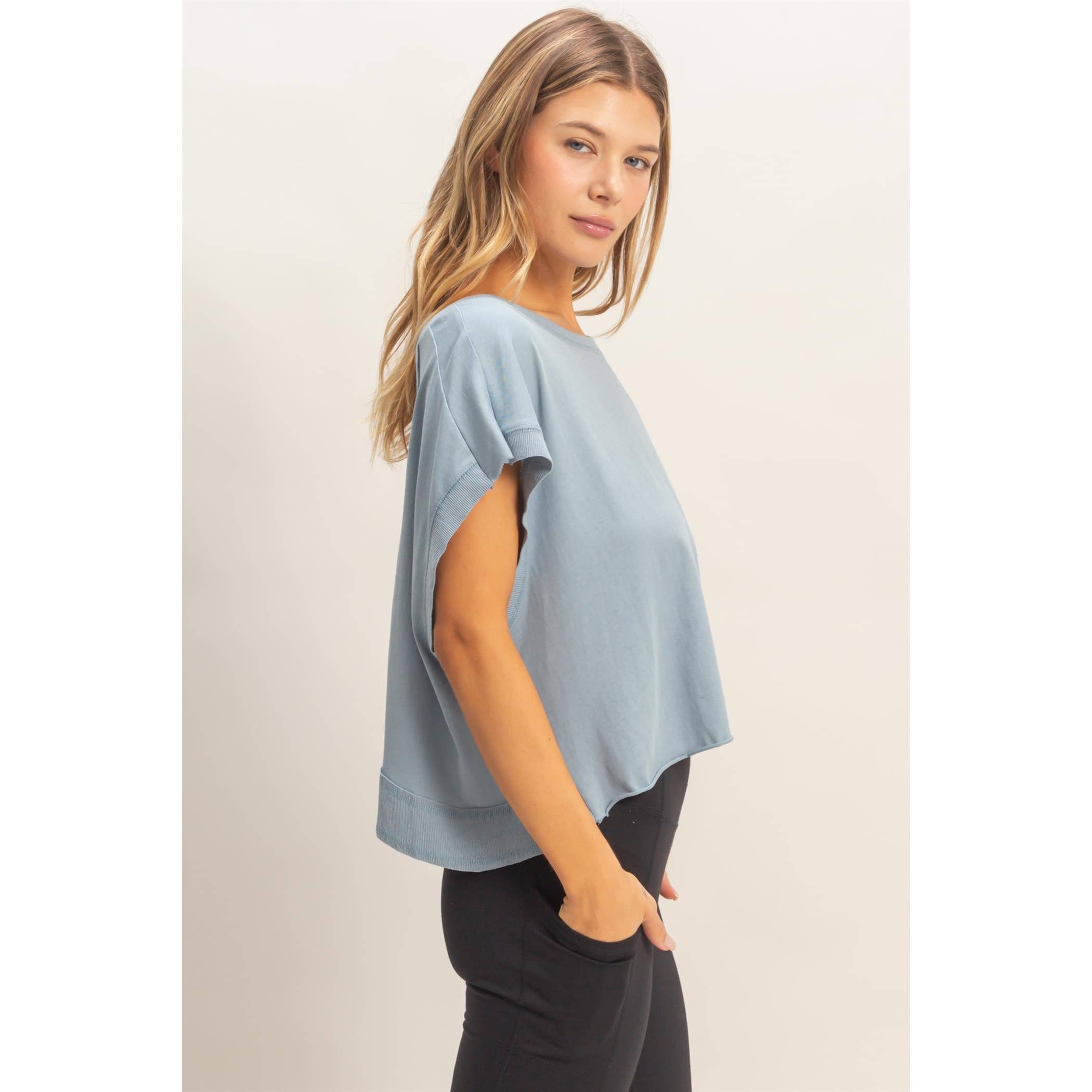 Boxy Crew Neck Top