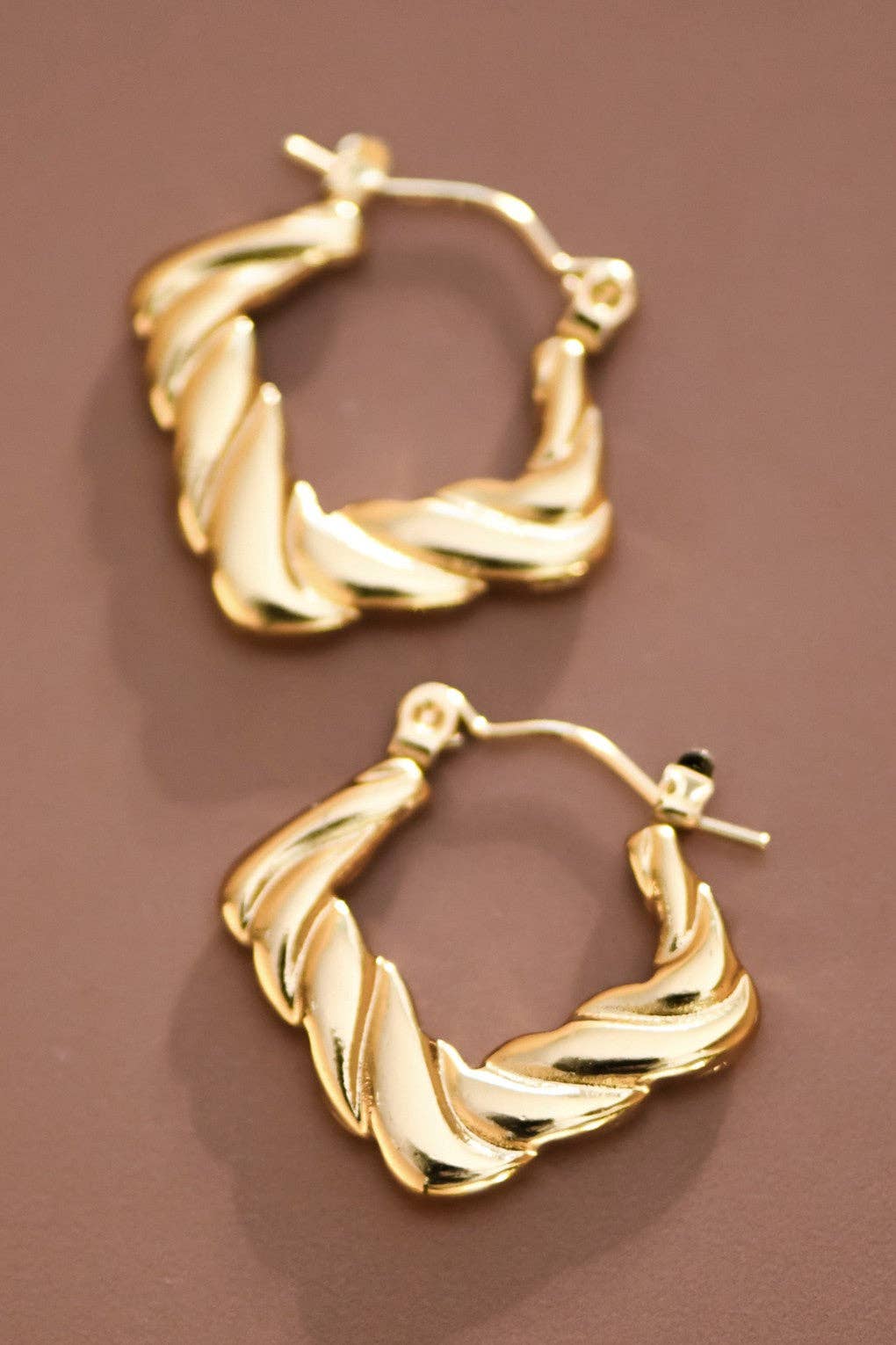 Twisted Gold Hoops