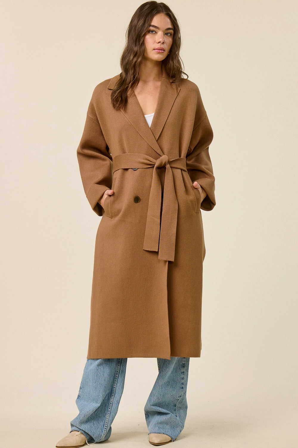 Atelier Double-Breasted Wrap-Tie Coat