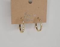 Deco White Hoop Earrings