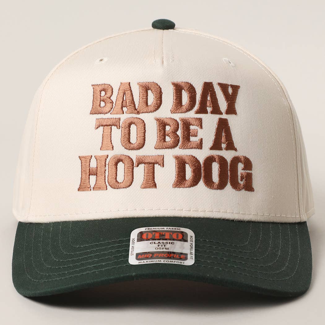BAD DAY TO BE A HOT DOG Embroidered Trucker Hat : RYL/NATL / One Size