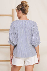 Pinstripe Seersucker Button Front