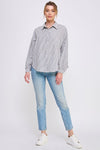 Striped Dolman Button Front Shirt
