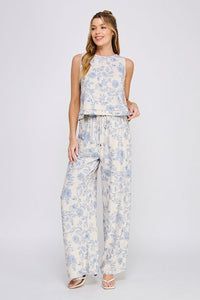Printed Linen Top