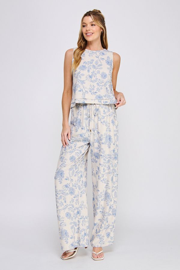Printed Linen Top