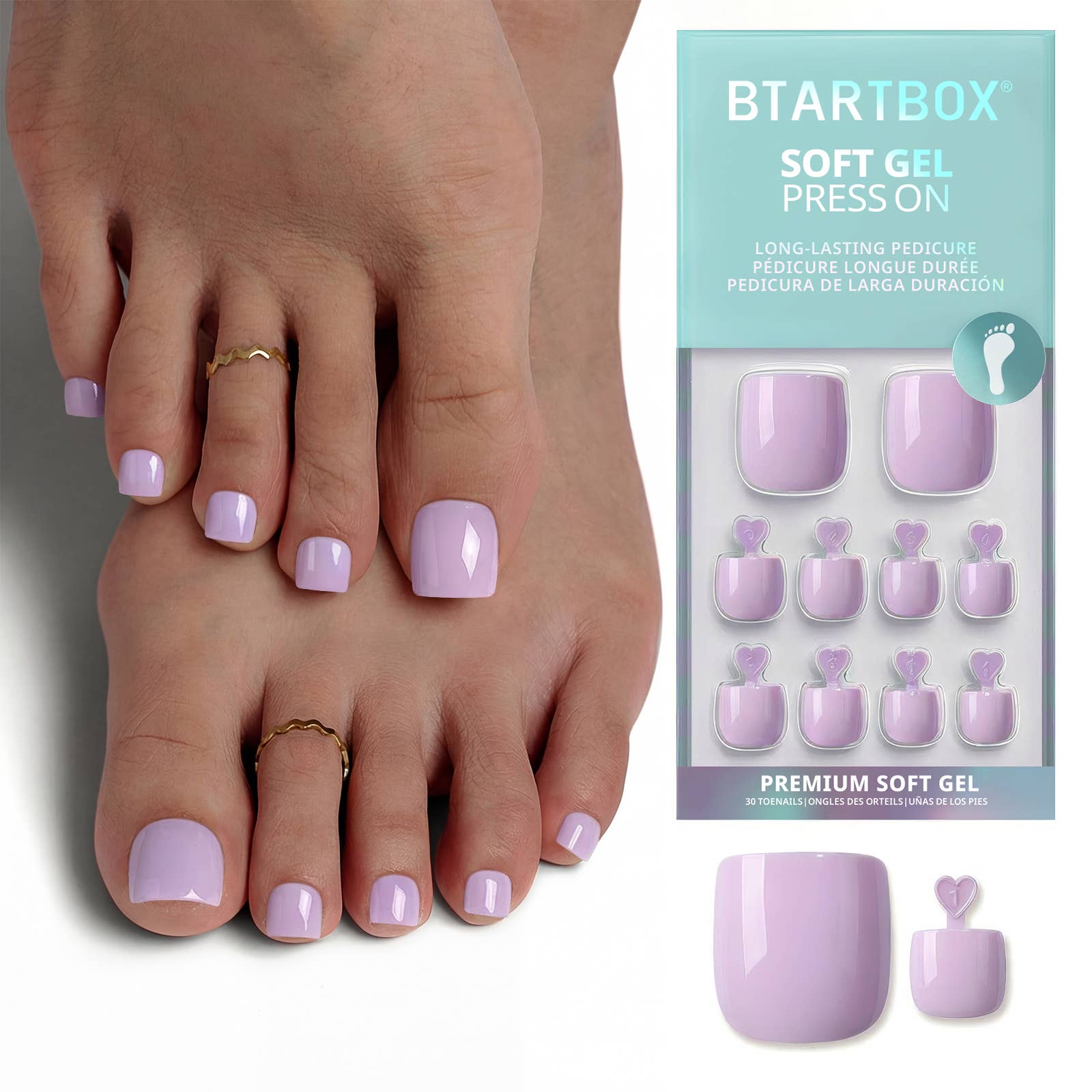 Purple Square Press On Nails
