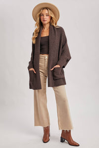 BLANKET WRAP BOUCLE SWEATER CARDIGAN