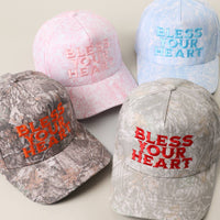 BLESS YOUR HEART Embroidery Camo Trucker Hat
: LT CAMO