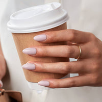 Short Square White Plain Nails - Natural Nude Press On Nails: Power Pink