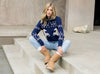 Horse Knit Half Up Zipper Sweater: