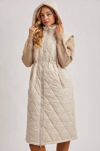 Diamond Quilt Puffer Long Line Vest