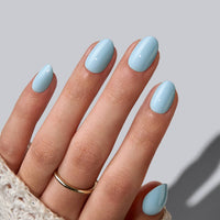Nude Pink Extra Short Almond Nails - Plain Artificial Nails: Power Calm
