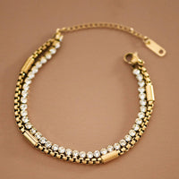 18K Gold Plated Waterproof Stainless Steel Chain Bracelet