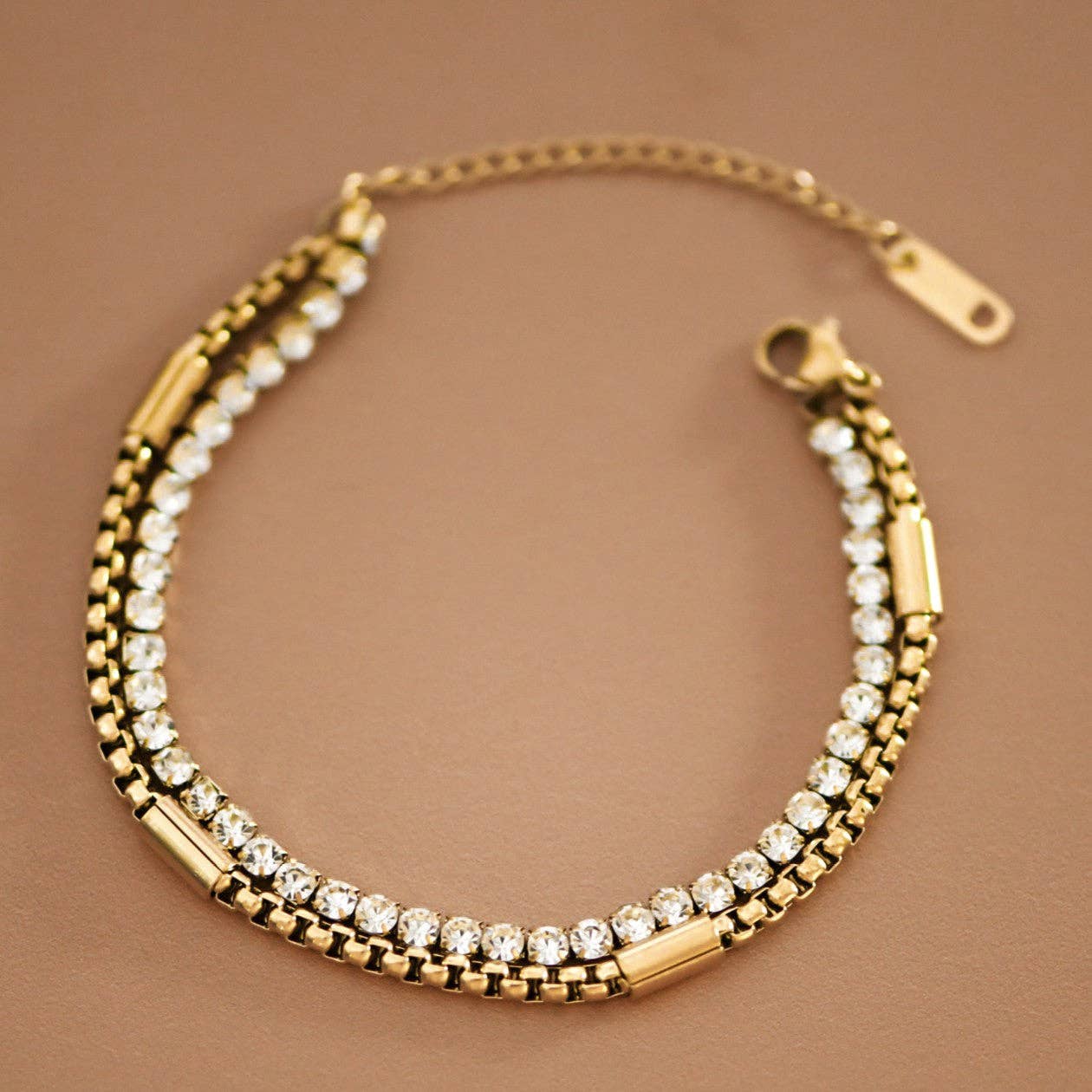 18K Gold Plated Waterproof Stainless Steel Chain Bracelet