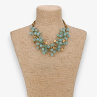 Chunky Blue Beaded Necklace | Handmade Statement Jewelry