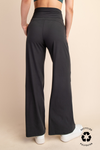 RECYCLED BUTTER V WAIST WIDE PANT