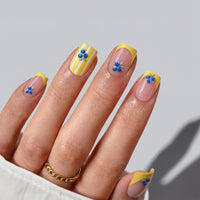 Short Square French Tip Nails - Wedding Press On Nails Bulk: Pinky Swear