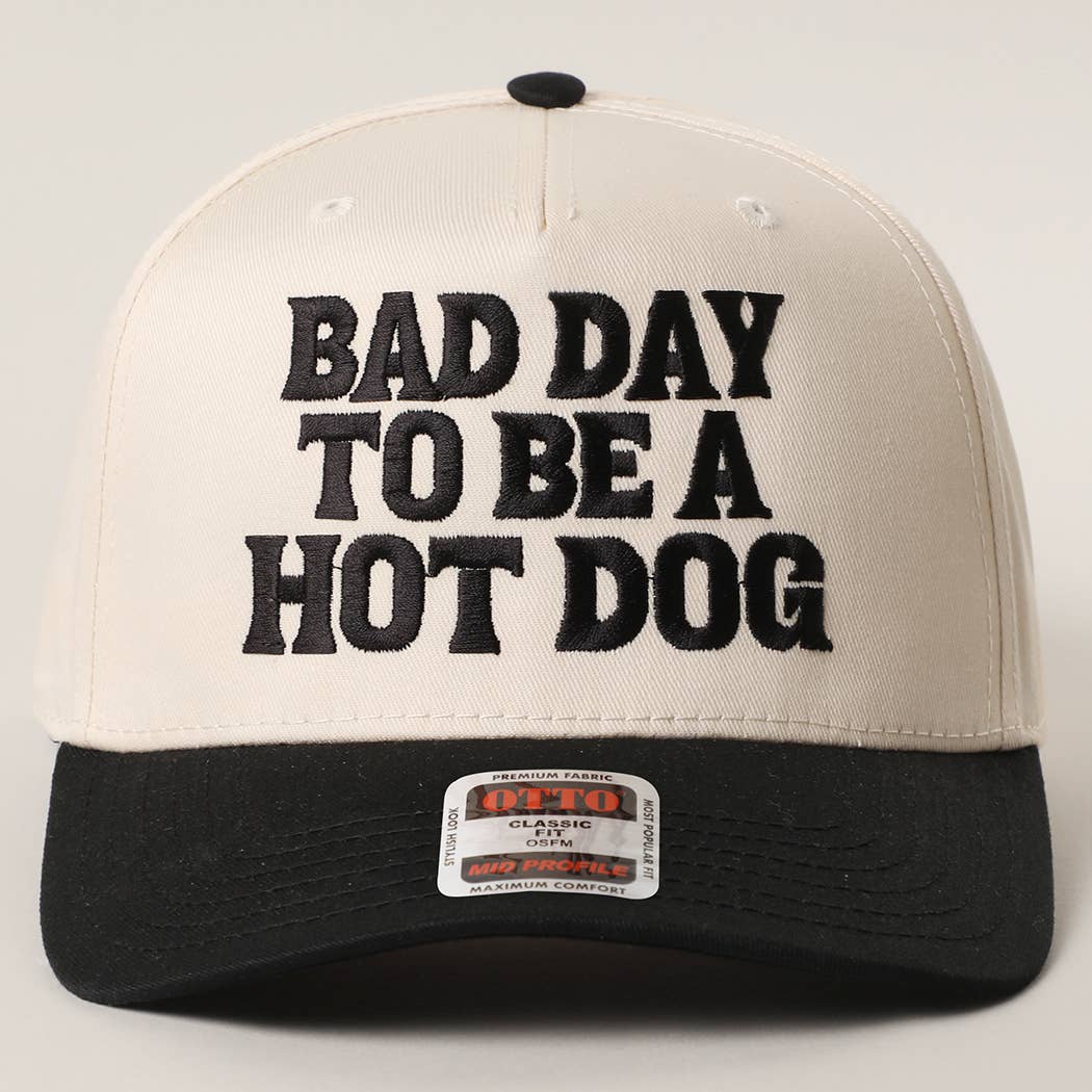 BAD DAY TO BE A HOT DOG Embroidered Trucker Hat : RYL/NATL / One Size