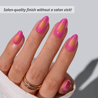 Hot Pink and Yellow Ombre Nails - Almond Press On Nails Kit