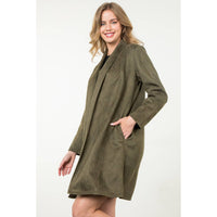 Suede Coat: OLIVE