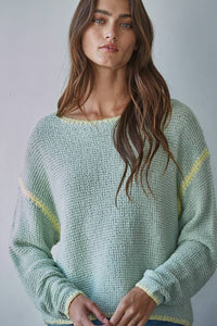 Knit Sweater Cotton Viscose Stitch Detail Pullover