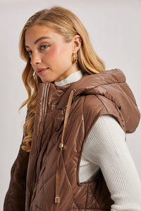 Diamond Quilt Puffer Long Line Vest
