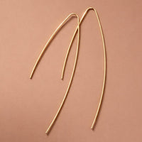 18K Gold Plated Stainless Steel Long Threader Earrings