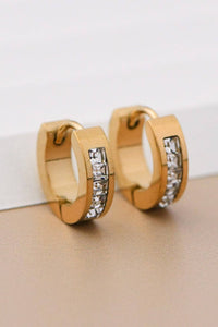 Crystal and Gold Hoops