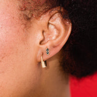 Padlock Huggie Hoops: Gold