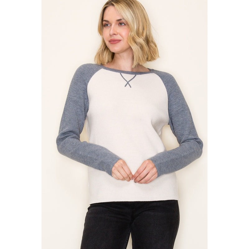 Color Block Baseball Sweater